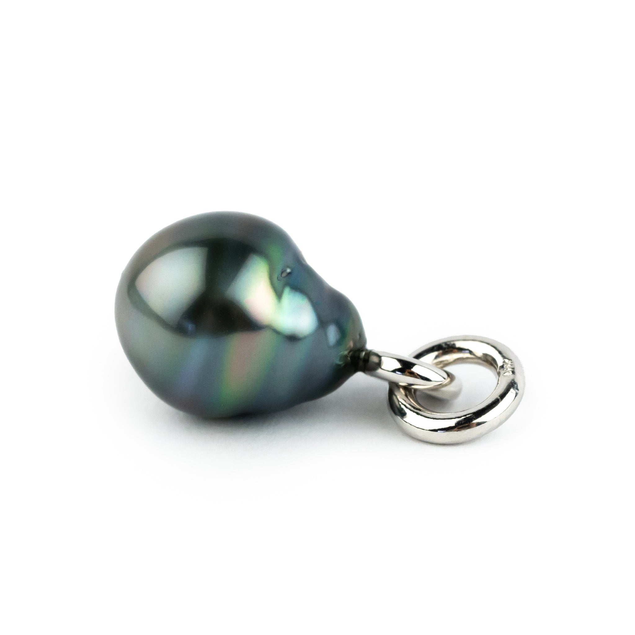 Deep Sea Baroque 11.7mm Tahitian Pearl Rava Pendant on 14K White Gold