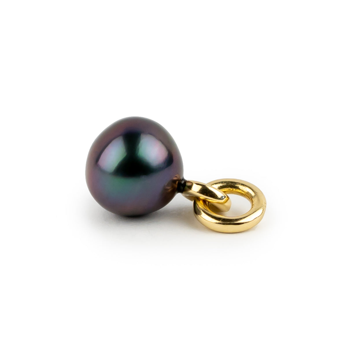 Intense Purple 10.6mm Tahitian Pearl Rava Pendant on 14K Yellow Gold