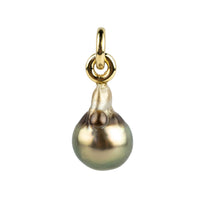 Honey Gold Baroque 11.2mm Tahitian Pearl Rava Pendant on 14K Yellow Gold