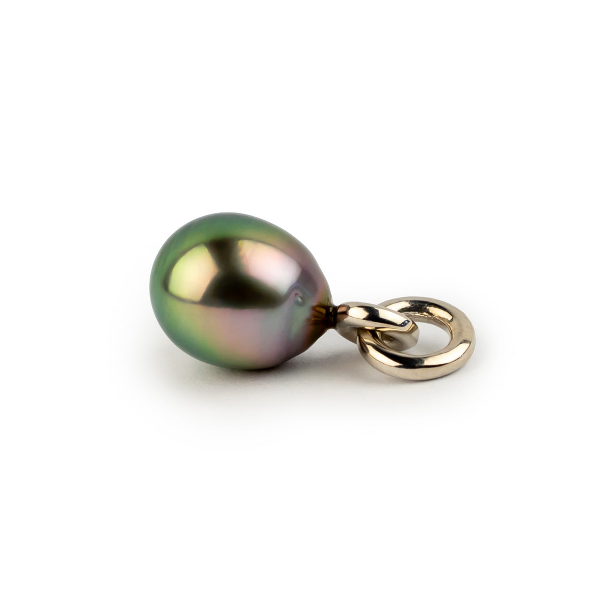 Paradise Pink 10mm Tahitian Pearl Rava Pendant on 14K White Gold