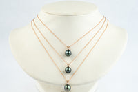 Tahitian Pearl & Diamond Turquoise Étoile Necklace on 10K Rose Gold