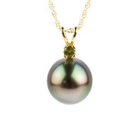 Tahitian Pearl & Peridot Pastel Rainbow Étoile Necklace on 10K Gold