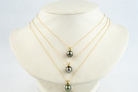Tahitian Pearl & Peridot Pastel Rainbow Étoile Necklace on 10K Gold