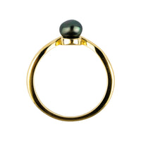 Tahitian Keshi Pearl & Diamond Sunrise Ring
