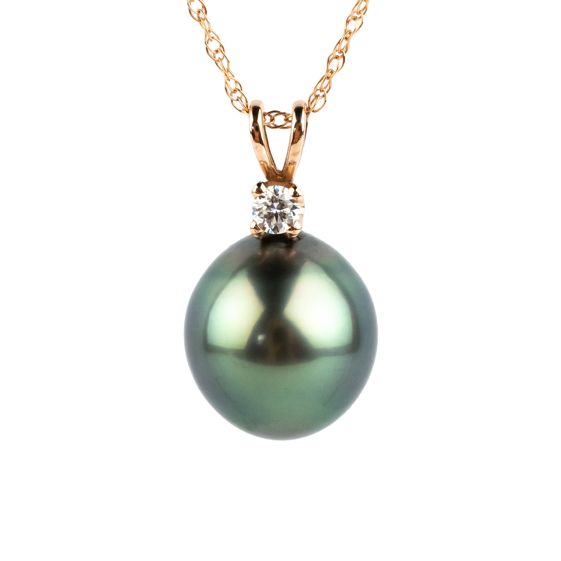 Tahitian Pearl & Diamond Turquoise Étoile Necklace on 10K Rose Gold