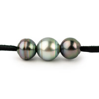 Dreamy Purple Green Circled 9-9.9mm Triple Eimeo Mana Necklace