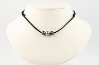 Dreamy Purple Green Circled 9-9.9mm Triple Eimeo Mana Necklace