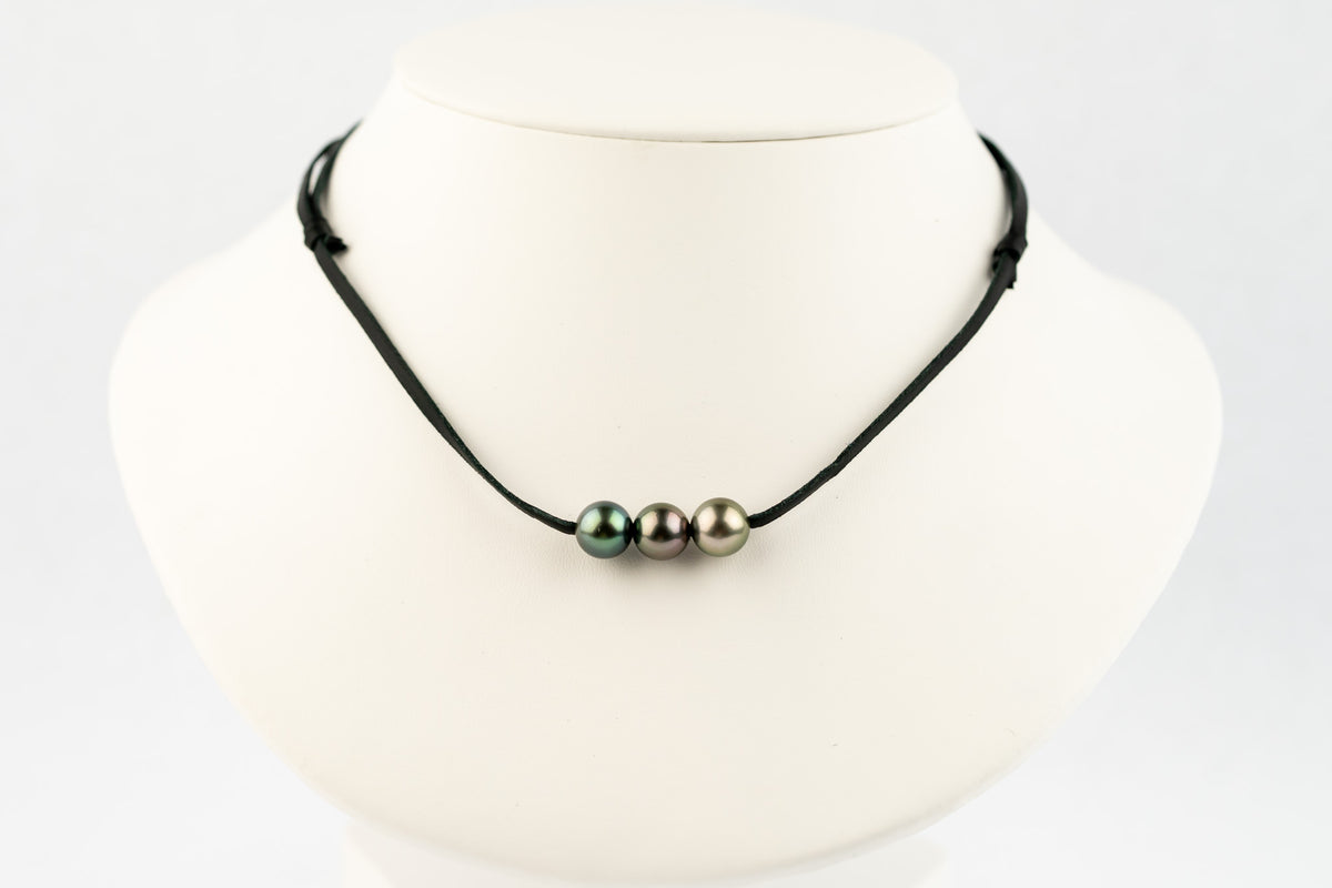 Hazy Tri-Colored 10.2-10.5mm Triple Eimeo Mana Necklace