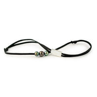 Electric Plum Green Circled 9-10.3mm Triple Eimeo Mana Necklace