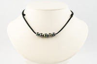 Indigo Glow Circled 9-9.8mm Quintuple Mana Pearl Necklace