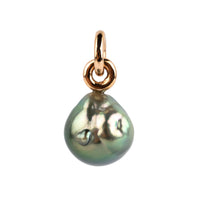 Iridescent Green Baroque 12.4m Tahitian Pearl Rava Pendant on 14K Rose Gold