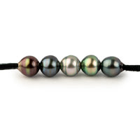 Vivid Multicolorful Circled 9.3-9.8mm Quintuple Mana Pearl Necklace