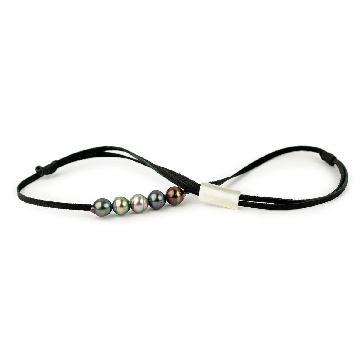 Vivid Multicolorful Circled 9.3-9.8mm Quintuple Mana Pearl Necklace
