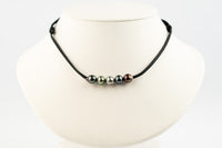 Vivid Multicolorful Circled 9.3-9.8mm Quintuple Mana Pearl Necklace