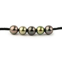 Plum Chartreuse 10.2-10.9mm Quintuple Mana Pearl Necklace