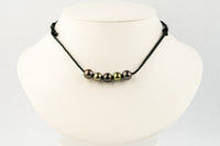 Plum Chartreuse 10.2-10.9mm Quintuple Mana Pearl Necklace