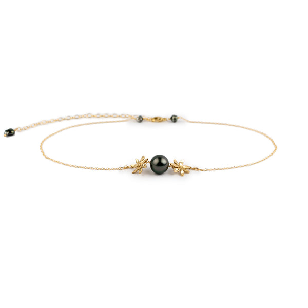 Hunter Green Tiaré Choker Necklace on 14k Yellow Gold