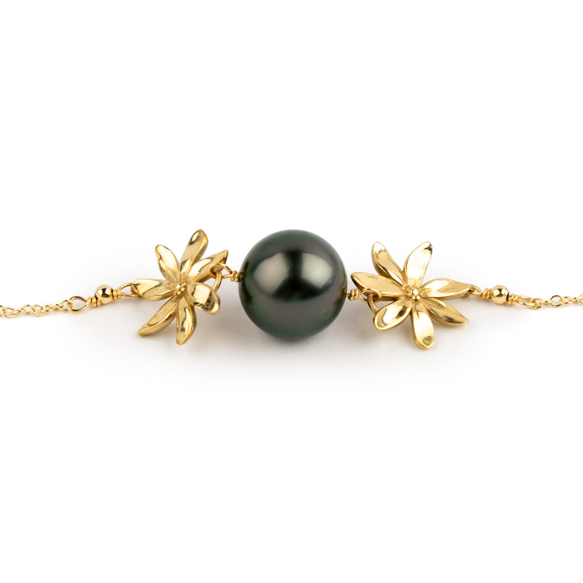 Hunter Green Tiaré Choker Necklace on 14k Yellow Gold