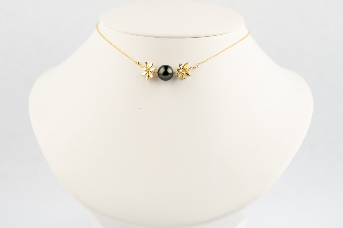 Hunter Green Tiaré Choker Necklace on 14k Yellow Gold