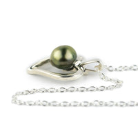 Silver Heart Tahitian Keshi Pearl Necklace