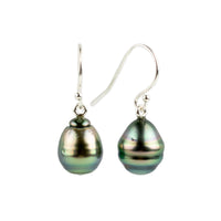 Multicolorful Circled Tahitian Pearl Dangles on Sterling silver