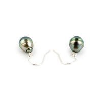 Multicolorful Circled Tahitian Pearl Dangles on Sterling silver