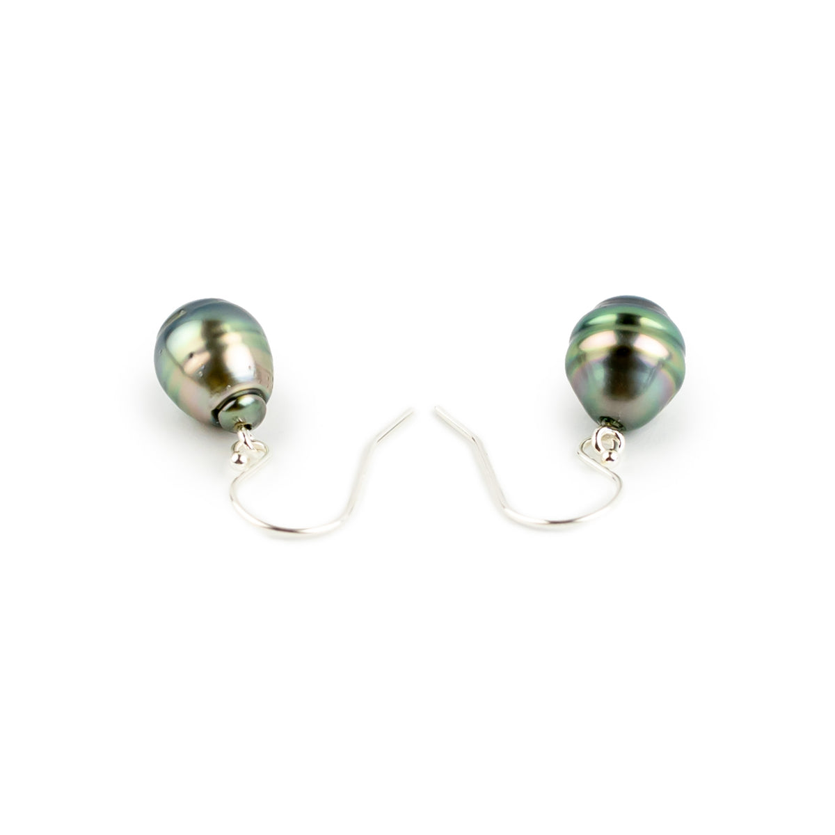 Multicolorful Circled Tahitian Pearl Dangles on Sterling silver