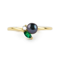 Tahitian Keshi Pearl & Gemstone Natura Ring