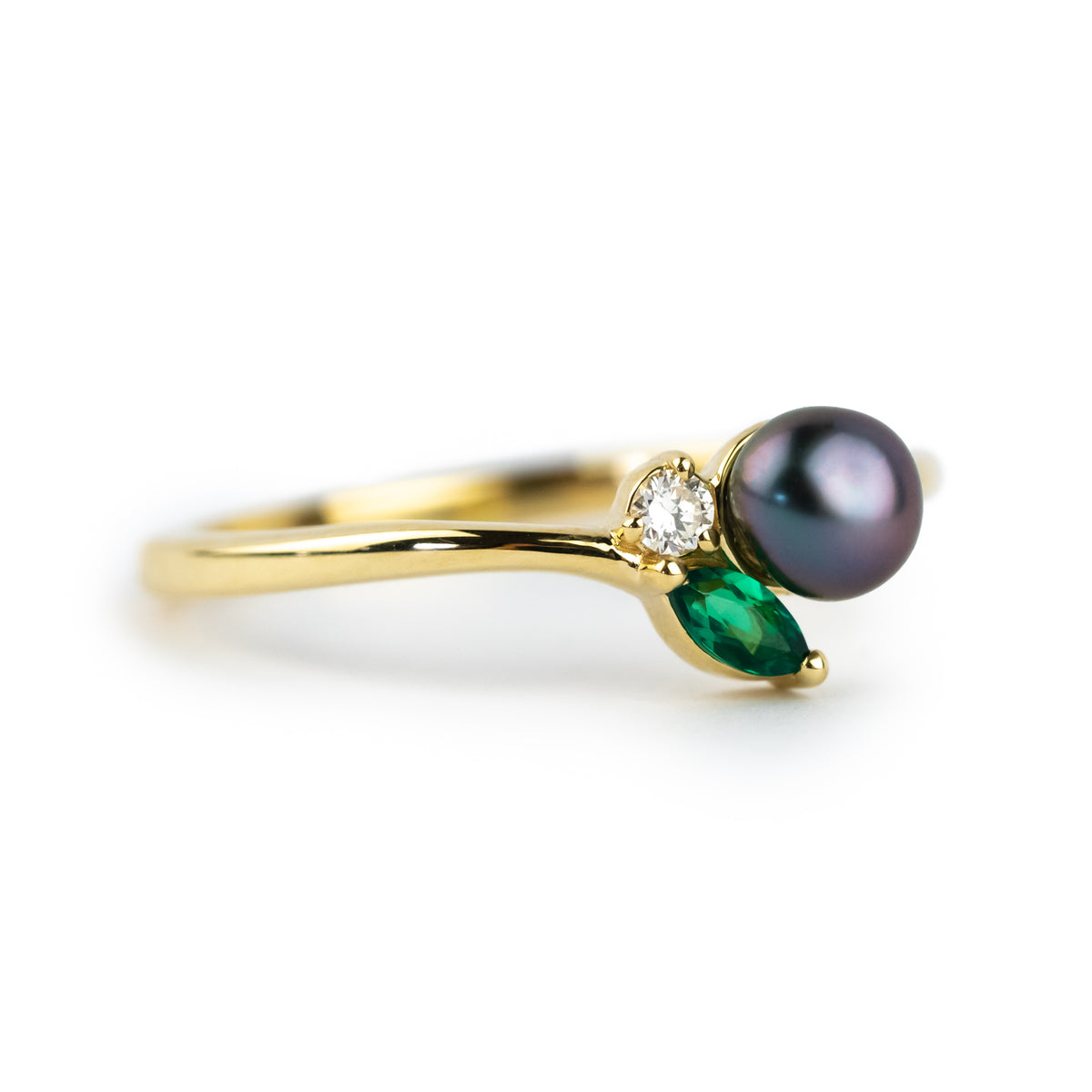 Tahitian Keshi Pearl & Gemstone Natura Ring