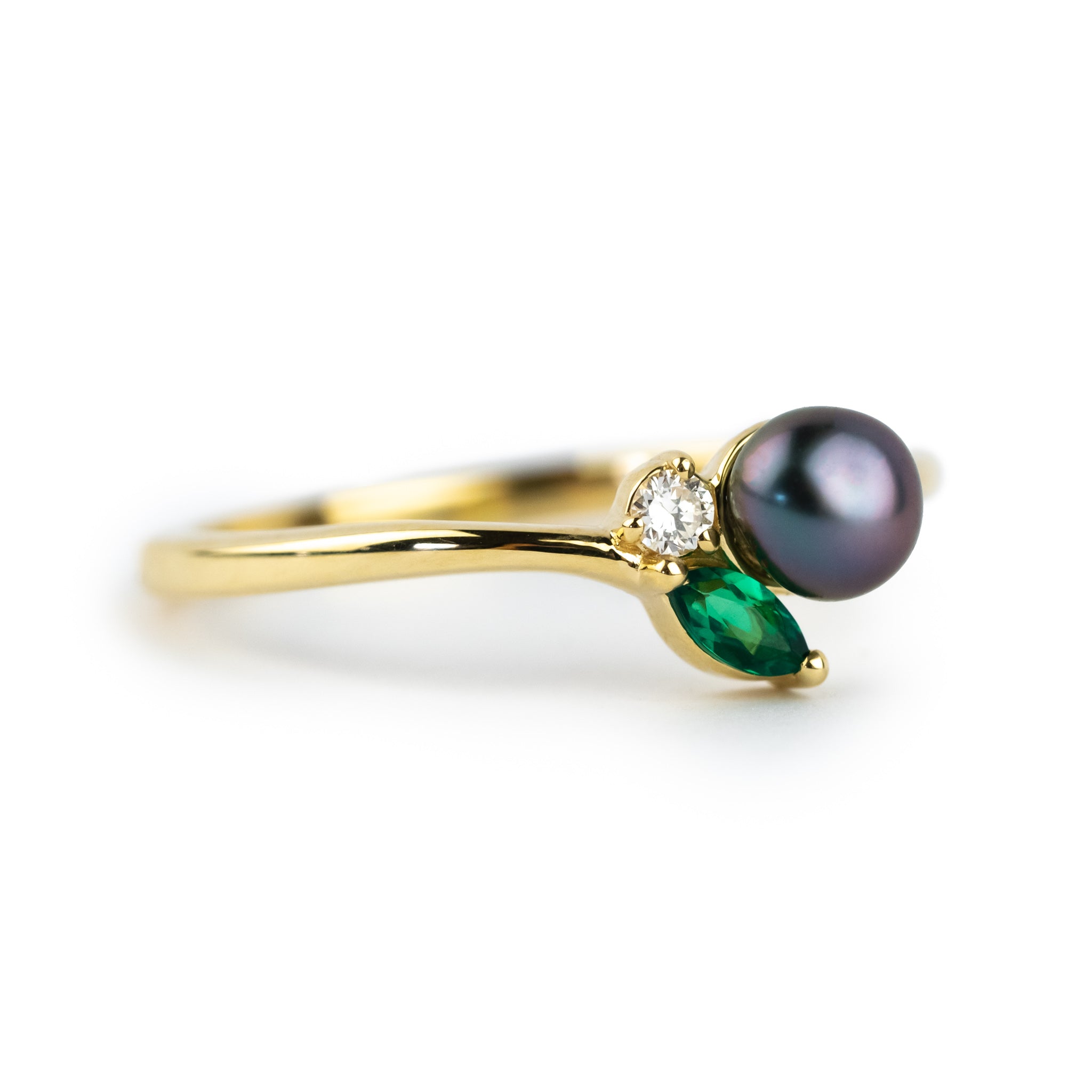 Tahitian Keshi Pearl & Gemstone Natura Ring