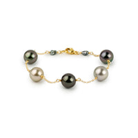 Black Orchid Blush Tin-Cup Tahitian Pearl Bracelet on 14/20 Gold Filled