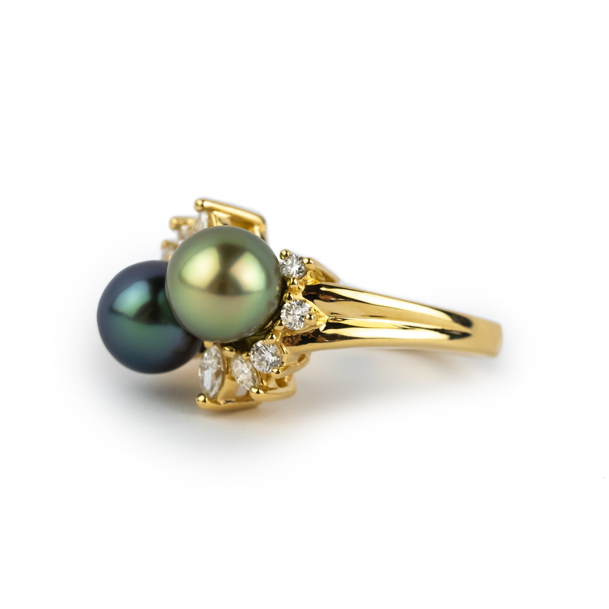 Tahitian Pearl & Diamond Anapa Ring