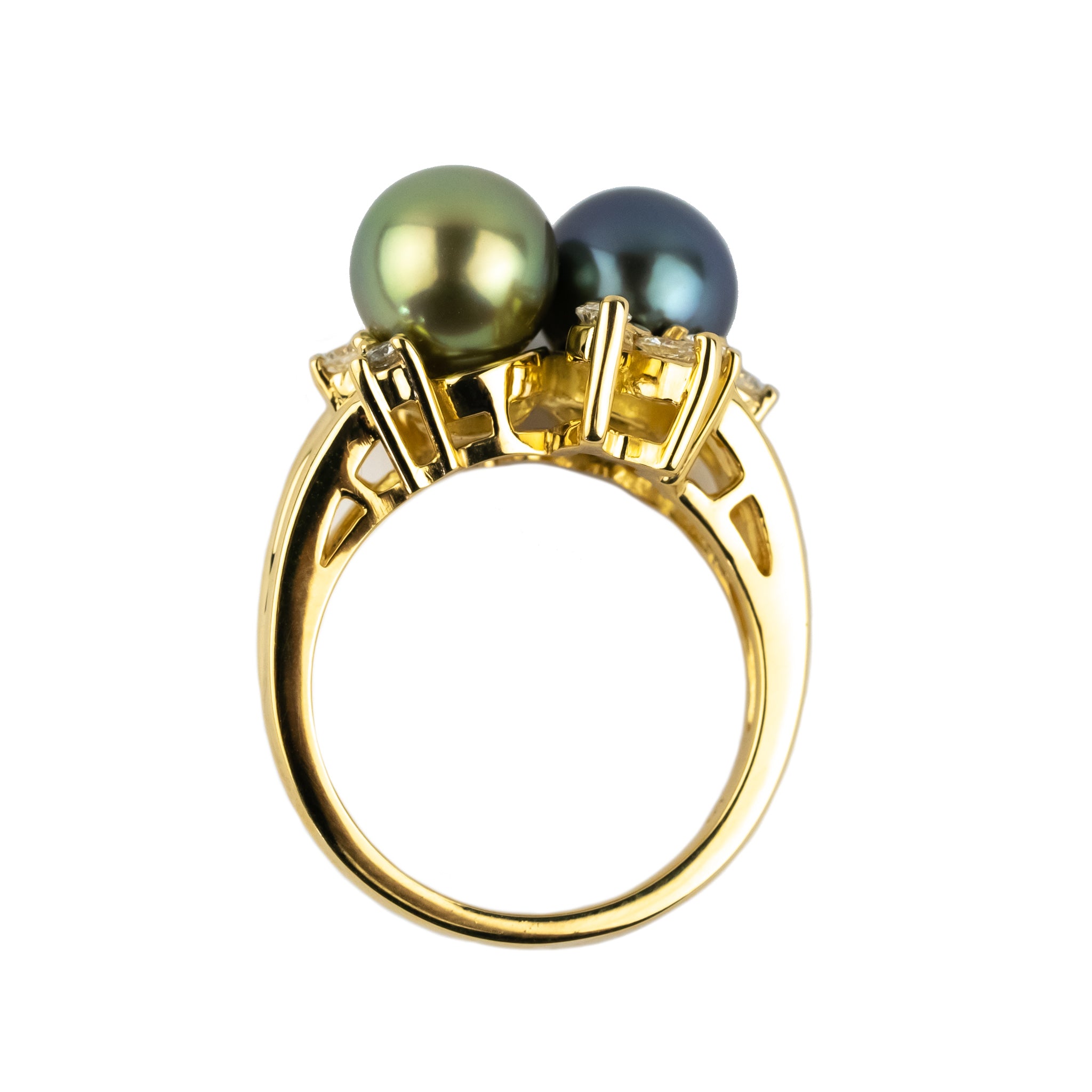 Tahitian Pearl & Diamond Anapa Ring