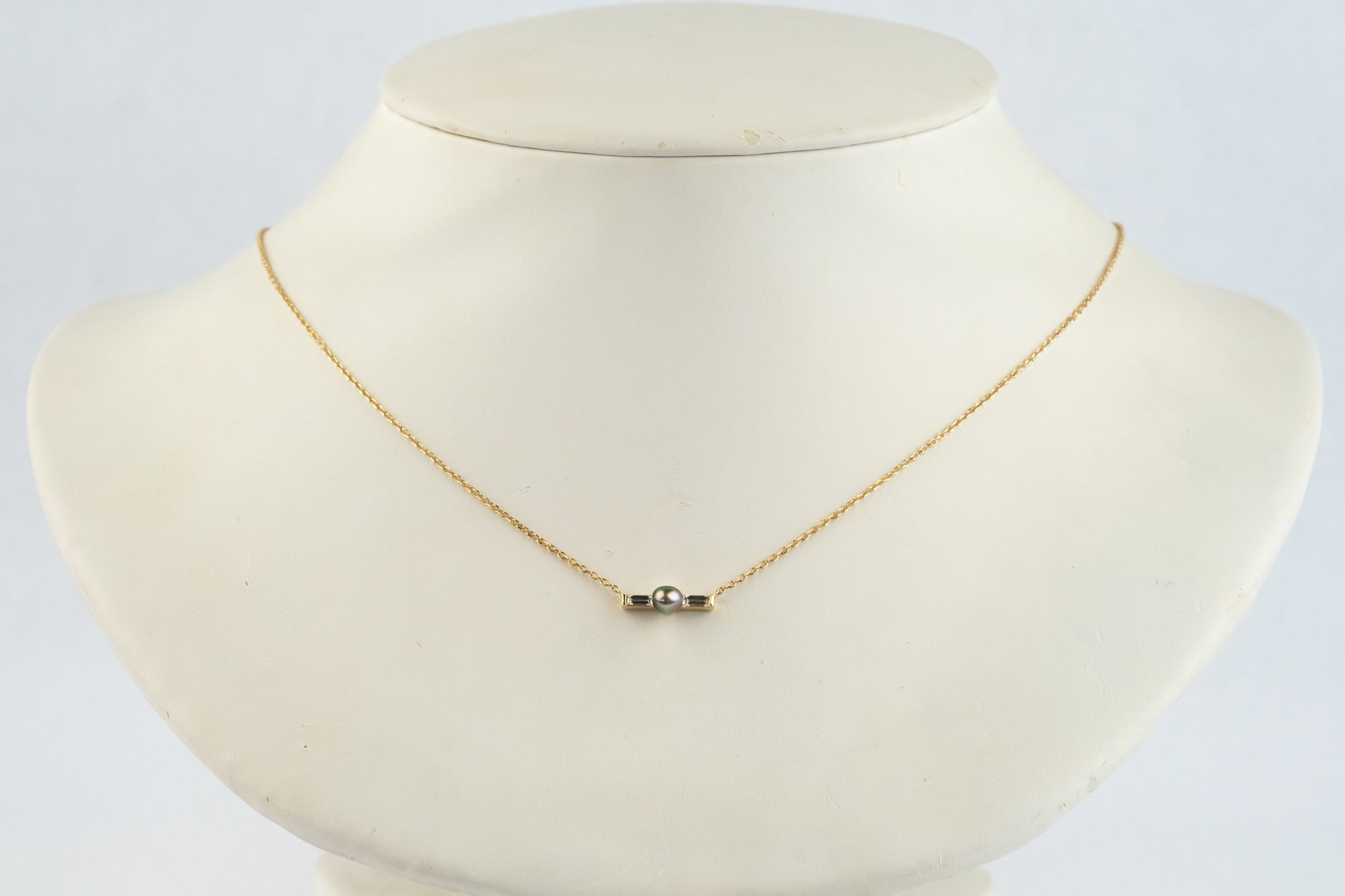 Tahitian Keshi Pearl & Diamond Mahana Necklace