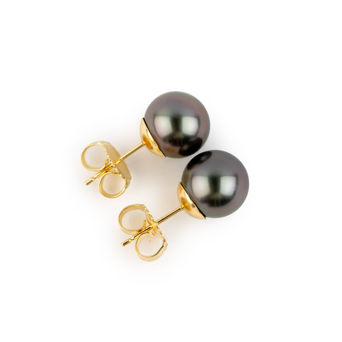 Deep Violet 8.4-8.8mm Tahitian Pearl Stud Earrings