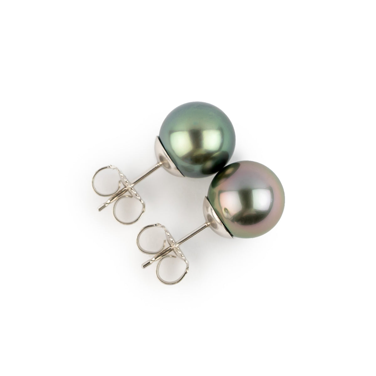 Lagoon Flower 9-9.7mm Tahitian Pearl Stud Earrings