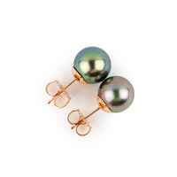 Lagoon Flower 9-9.7mm Tahitian Pearl Stud Earrings