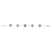 Cotton Candy Glow Tahitian Pearl Tin Cup Bracelet on 14K Yellow Gold