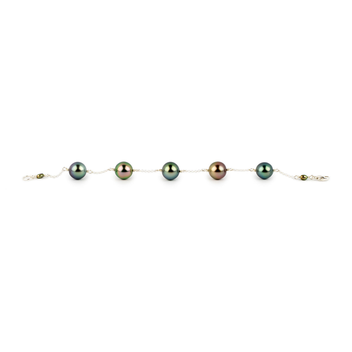 Tropical Dream Tahitian Pearl Tin Cup Bracelet on Sterling Silver