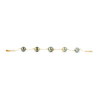 Glowing Golden Blue Tin-Cup Tahitian Pearl Bracelet on 14/20 Gold Filled