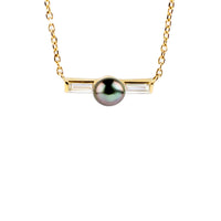 Tahitian Keshi Pearl & Diamond Mahana Necklace
