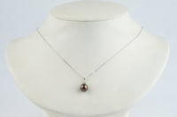 Vermillion Tahitian Pearl & Diamond Toru Necklace on 14K White Gold