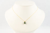 Ocean Sunset 9mm Tahitian Pearl I'a Necklace on 14K Yellow Gold