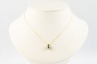 Pink Guava 9.4mm Tahitian Pearl I'a Necklace on 14K Yellow Gold