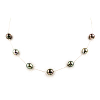 Hibiscus Pink Tin-Cup Tahitian Pearl Necklace on Sterling Silver
