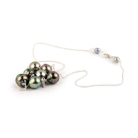 Hibiscus Pink Tin-Cup Tahitian Pearl Necklace on Sterling Silver