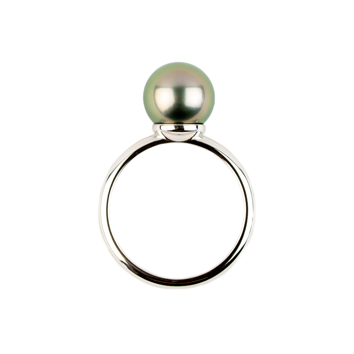 Dragonfruit 9.2mm Tahitian Pearl Ring on 14K White Gold