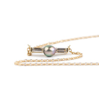 Tahitian Keshi Pearl & Diamond Mahana Necklace