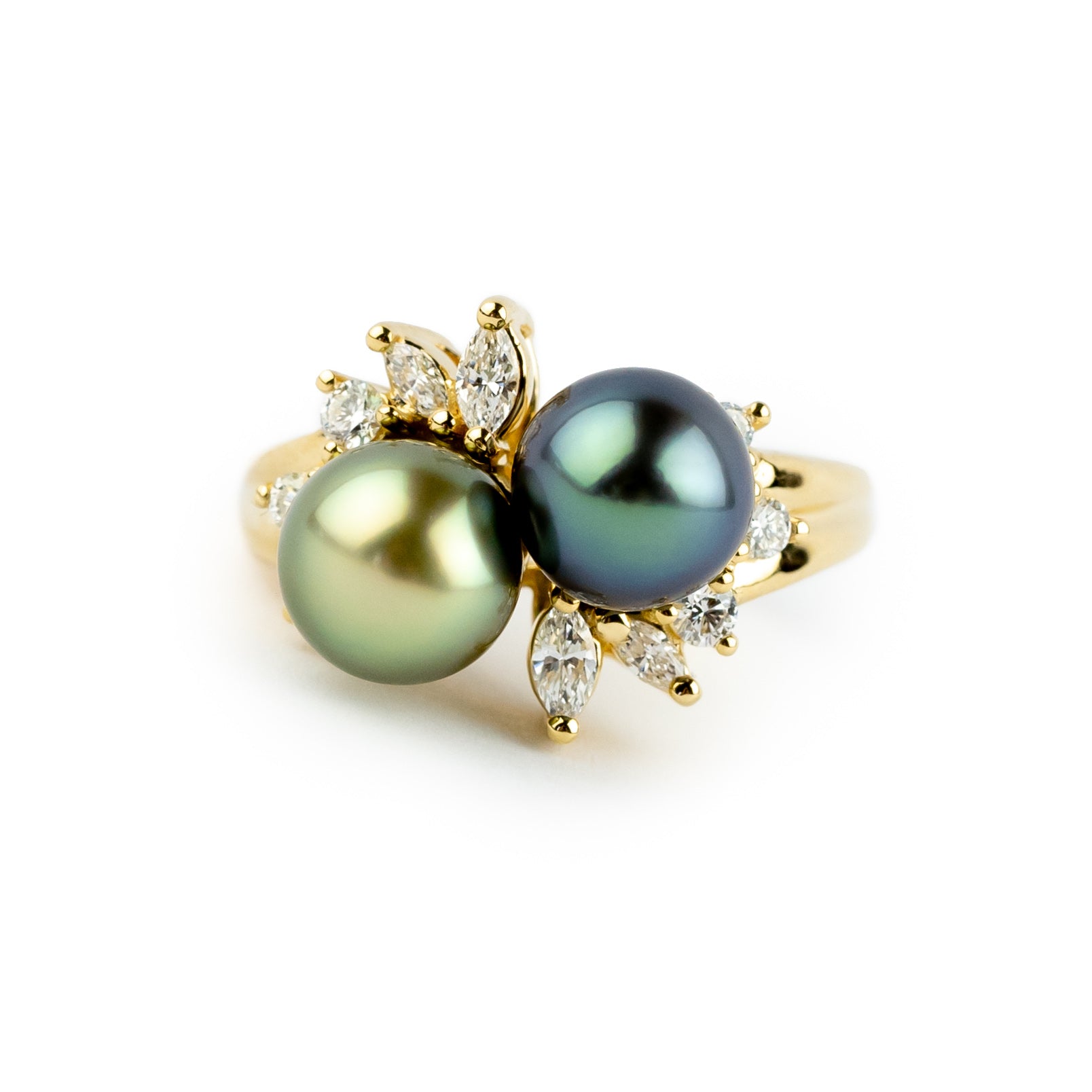 Tahitian Pearl & Diamond Anapa Ring