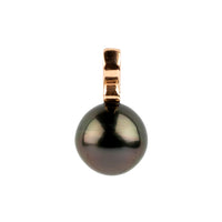 Deep Jungle 10.2mm Tahitian Pearl Infinity Pendant on 14K Rose Gold